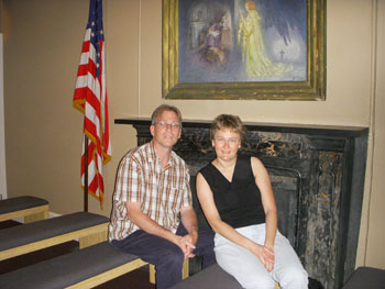 Leslie and me at Edgar Allan Poe's former house in New York City.